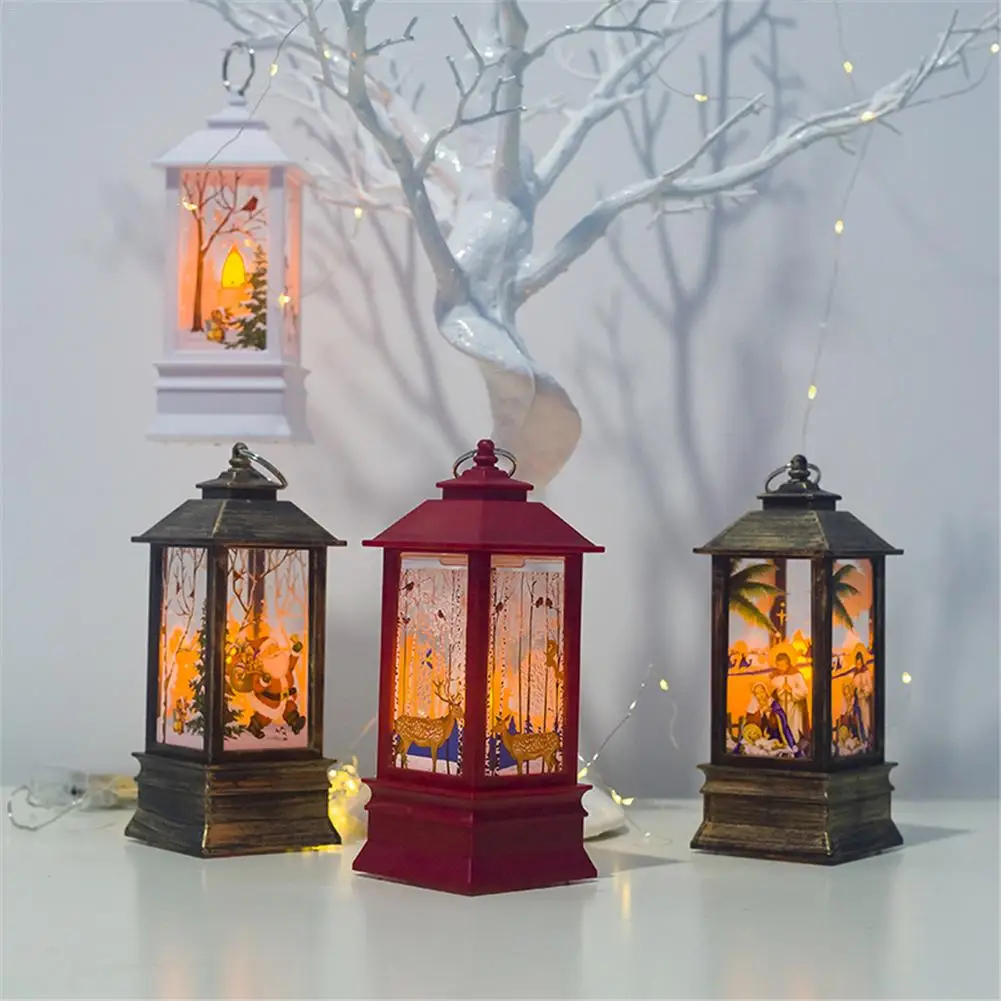 

Christmas LED Lantern Lamp Portable Printed Night Light for Garden Courtyard Christmas Home Window Decoration