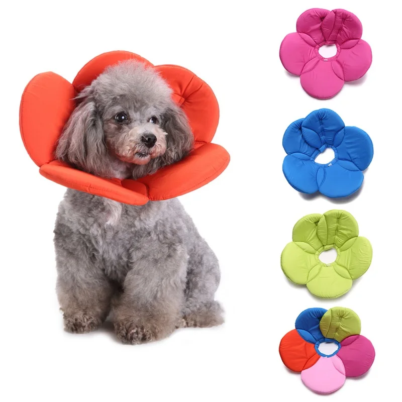 Recovery Pet Cone E Collar для кошек собак Цветочная мягкая лавсановая губка защитная