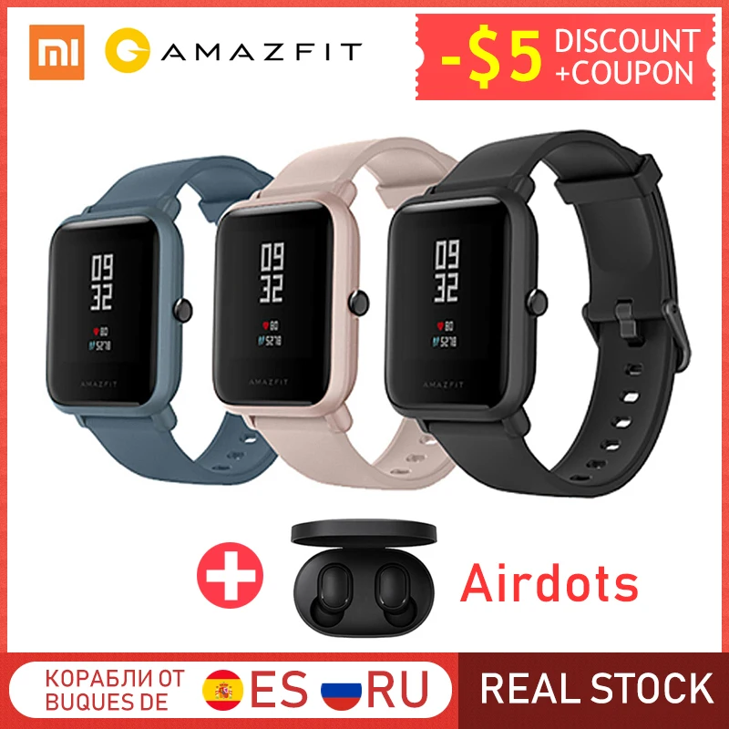 Глобальная версия Amazfit Huami Bip Lite 2 оригинальные xiaomi Смарт часы gps 45 дней батарея глонесс сердечного ритма HUAMI умные часы