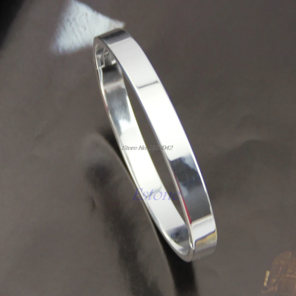 Silver Мужской женский из нержавеющей стали Lover Love полированный браслет на запястье - Окраска металла: Silver