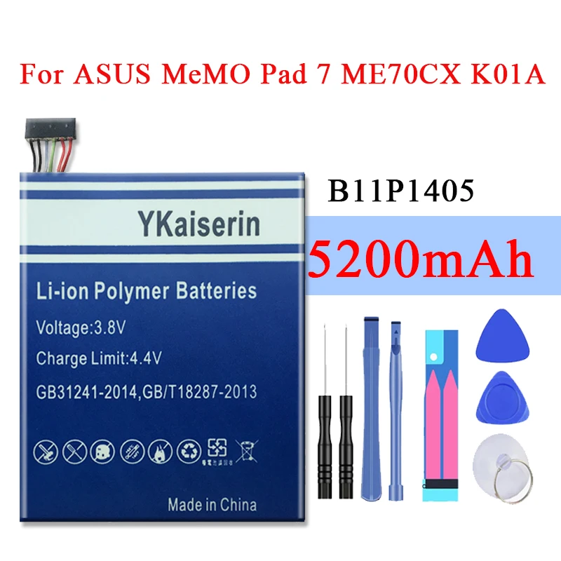 5200 мАч 100% Новый аккумулятор для ноутбука ASUS MeMO Pad 7 ME70CX K01A B11P1405 батареи + Бесплатные