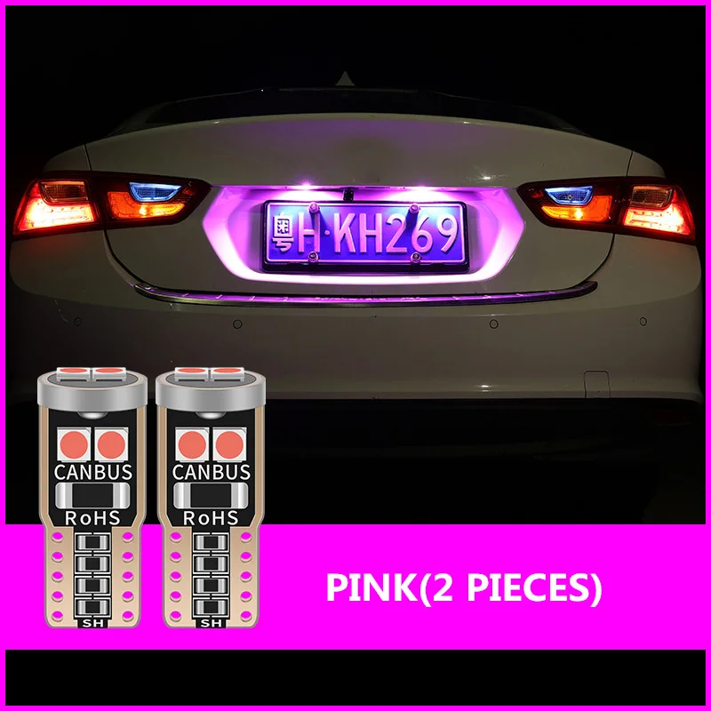 T10 W5W Светодиодная лампа Canbus 194 168 светильник для салона автомобиля для Toyota Corolla Avensis Yaris Rav4 Auris Hilux Prius Camry Celica - Испускаемый цвет: Pink