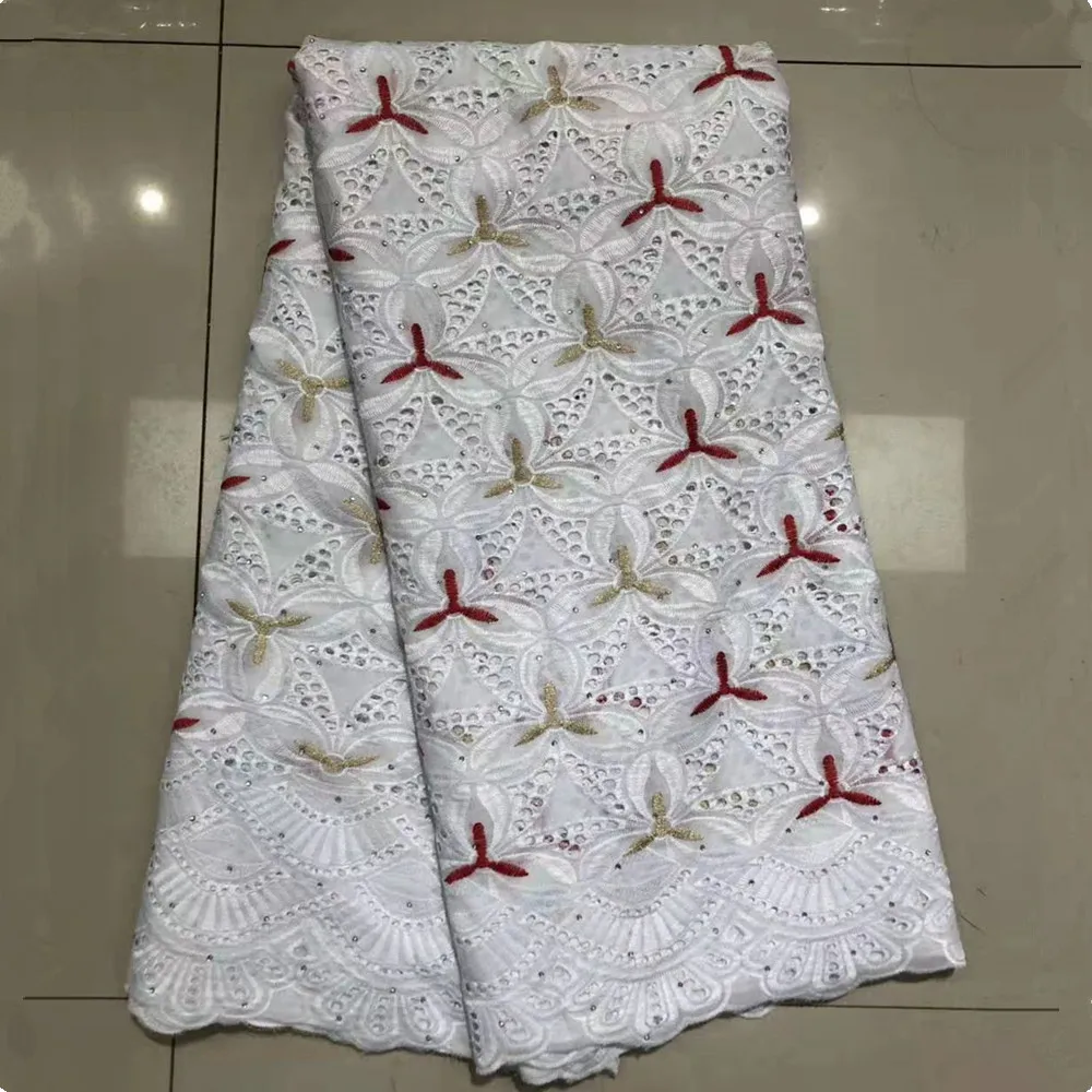 

High Quality African Nigerian Beads Lace George Fabric Hollow Out Swiss Wax Lace Fabrics DIY For Wedding Party Dresses