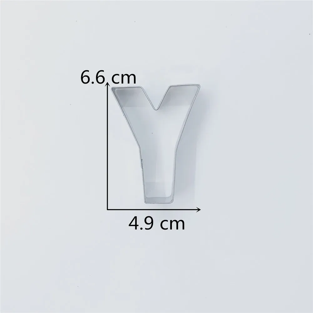 KENIAO буквы Y алфавитные формочки для печенья на день рождения-4,9x6,6 см-бисквит/помадка/Кондитерский Резак-нержавеющая сталь