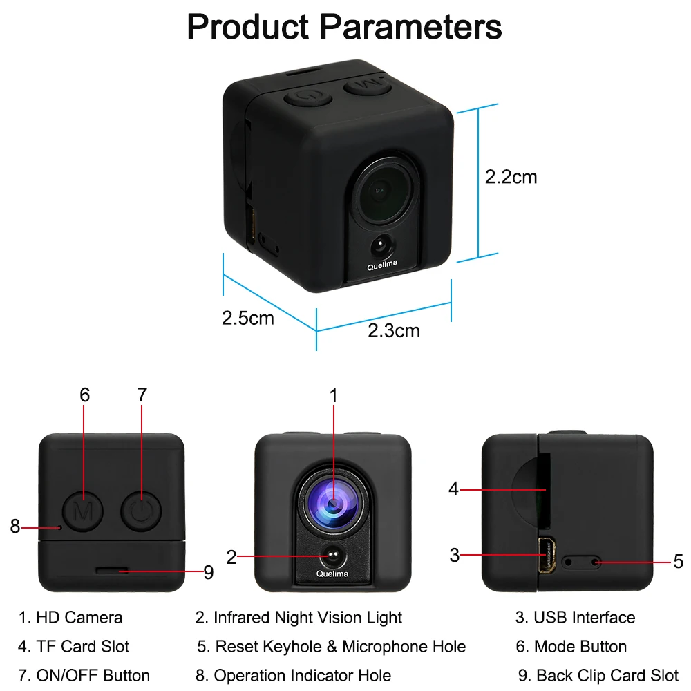 SQ20 мини-камера Авто Автомобильный видеорегистратор Портативный 1080P Full hd-рекордер DV камера 155 градусов вид объектив видеокамера Автомагнитола