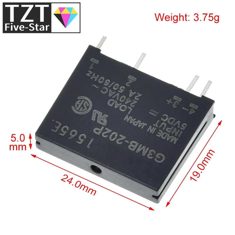 TZT 1/3/5PCS Smart Electronics Original Solid State Relais G3MB-202P DC-AC PCB SSR In 5V 12V 24VDC,Out 240V AC 2A – Detail 8