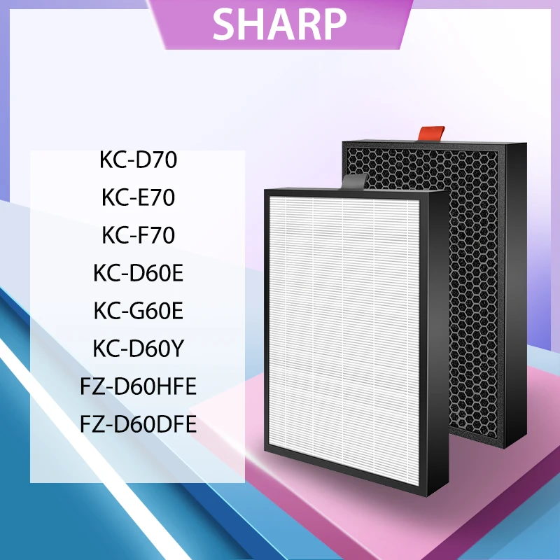 2 шт. очиститель воздуха Sharp KC-D60E KC-G60L-W KC-D60TA-W Hepa Filter KC-G60TA-W FZ-D60HFE FZ-D60DFE | Бытовая