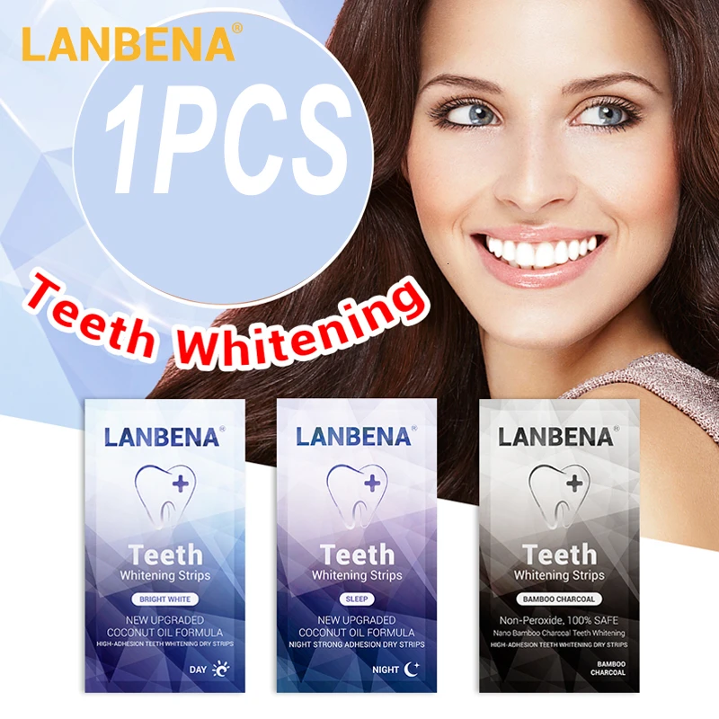 

LANBENA Teeth Whitening Strip Teeth Veneers White Strip Removes Plaque Stains Powder Oral Hygiene Bleaching Dental Tool 1 PCS