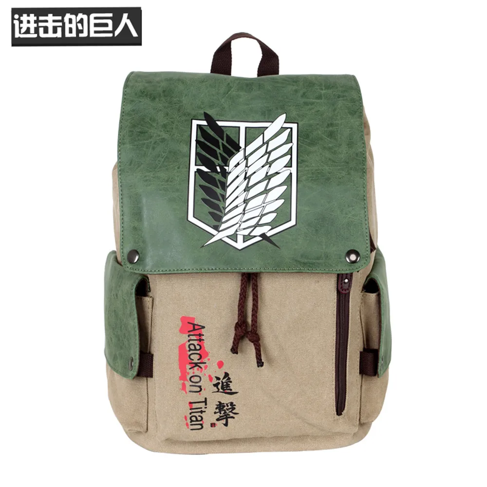 

Attack on Titan Backpack Bag Canvas Rucksack Student School Bag Teenager Anime Book Bag Men Travel Laptop Shoulders Bags