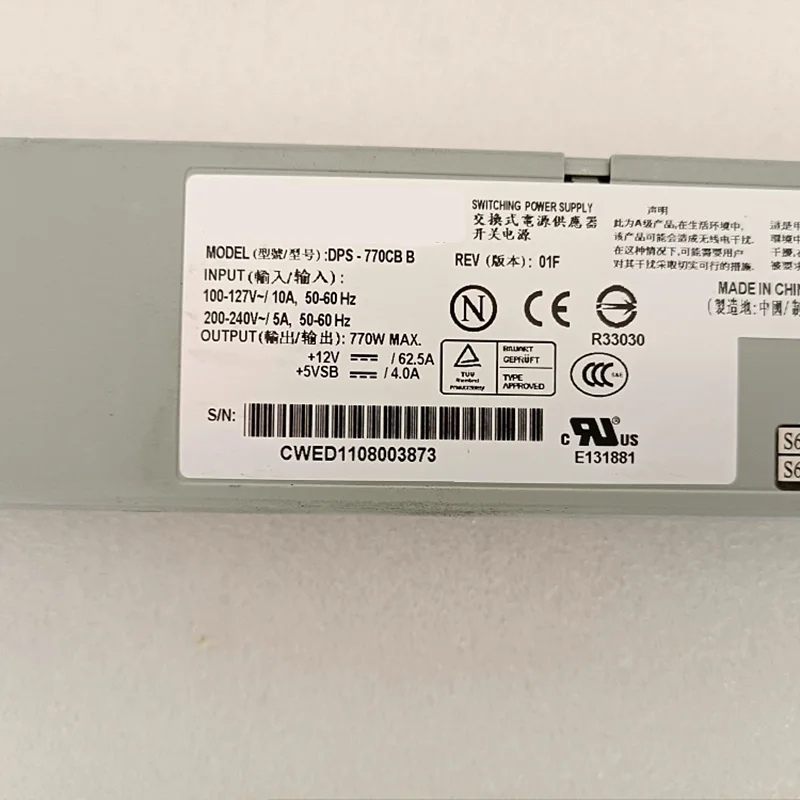 Original PSU For Lenovo 80plus Gold R525 G3 770W Switching Power Supply ...