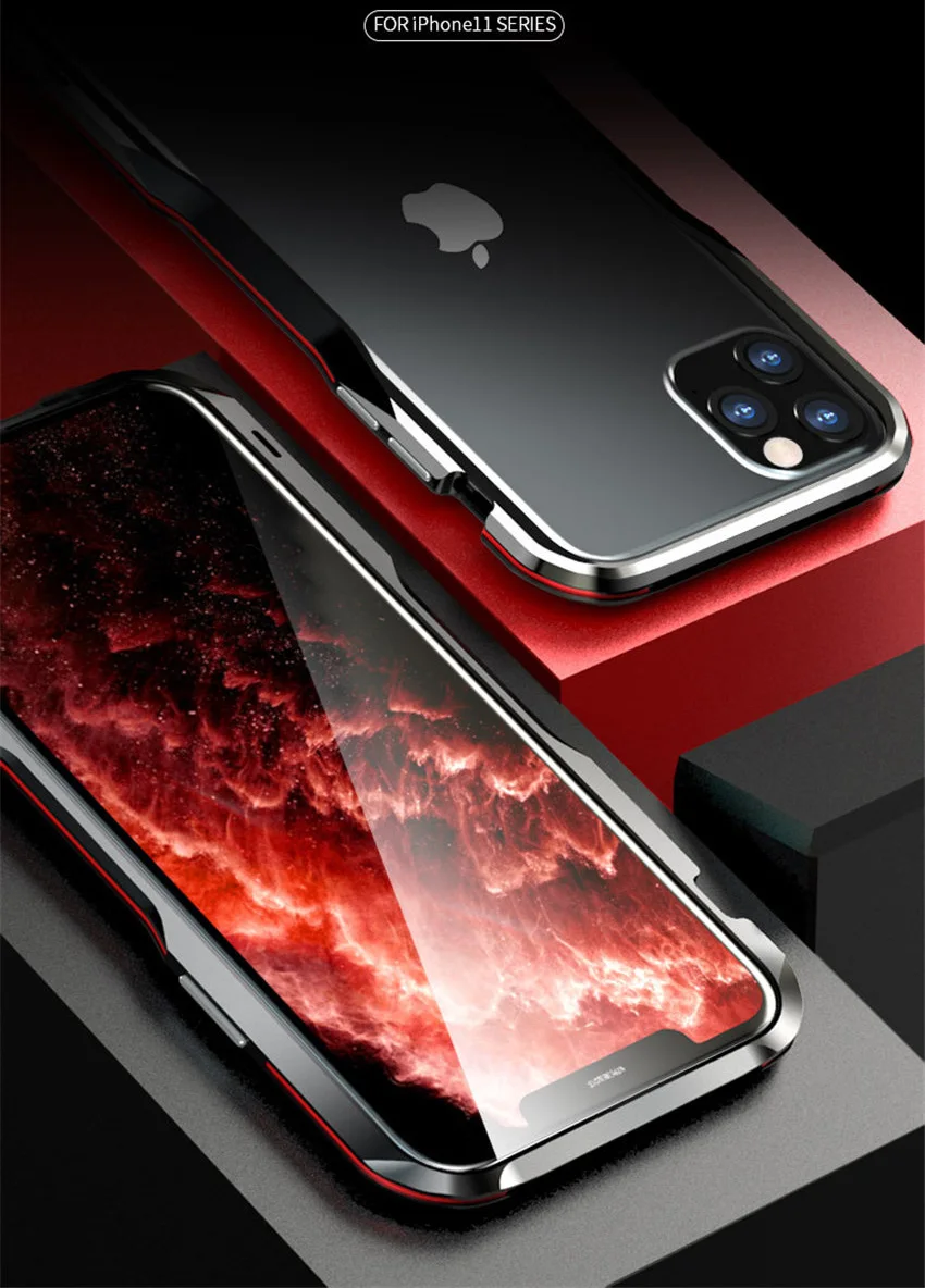 Для iPhone 11 Pro iPhone 11 чехол жесткий алюминиевый бампер чехол для iPhone 11 Pro Max Телефон Ультра тонкий металлический каркас чехол