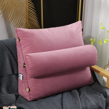 

Adjustable height Velvet Triangular Backrest pillow Cushion For Sofa Cushions For Bed Rest Pillow Back Support Solid body pillow