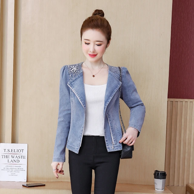 Womens Jackets Women Basic Short Denim Jacket Girls Jeans Coat Korean Loose  Outerwear Coats BF Style Long Sleeves Crop From Missher, $44.39 | DHgate.Com