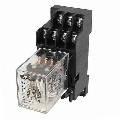 

MY4J-AC24V DIN Rail Coil 4PDT 14P General Purpose Power Relay w Base