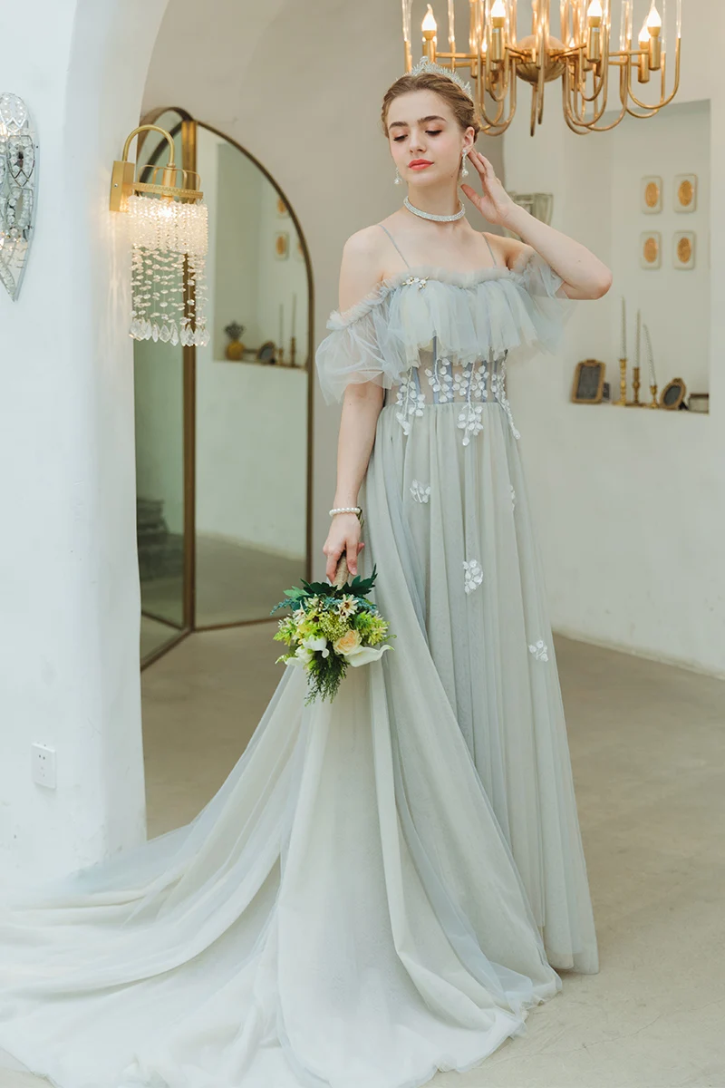SSYFashion/Новое банкетное романтическое вечернее платье светло-голубого цвета с цветочным рисунком, длинное вечернее платье для выпускного вечера Vestidos De Fiesta De Noche
