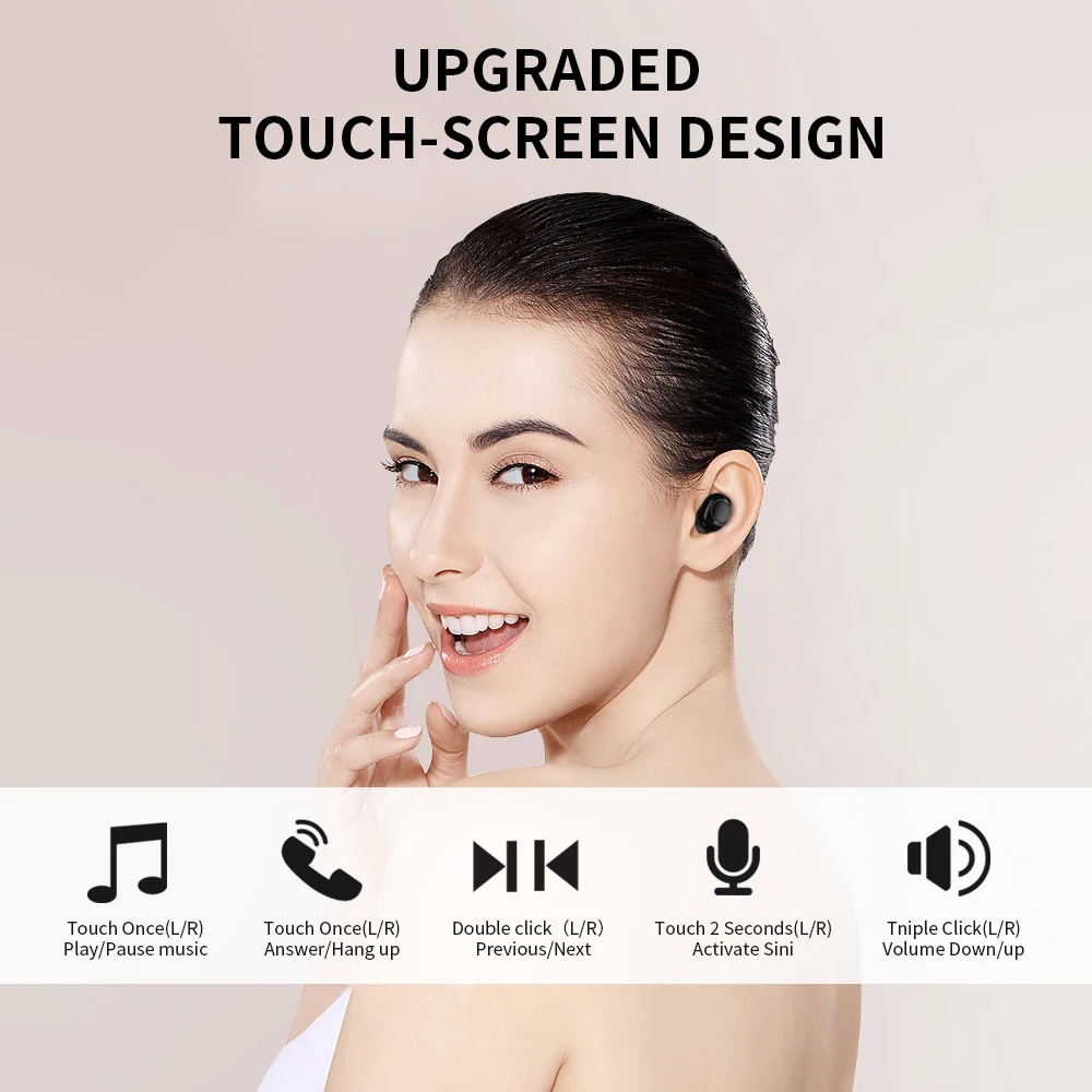 TWS стереонаушники Mini с поддержкой Bluetooth 5 0 и зарядным футляром|Наушники гарнитуры|