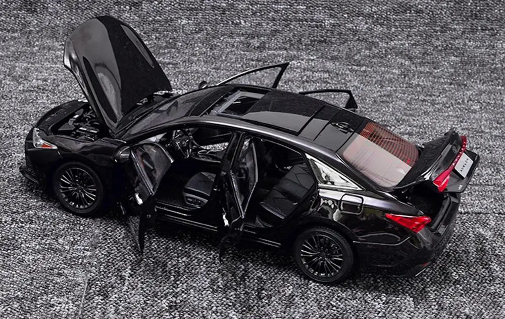 1/18 весы Toyota Avalon Черные Литые машины модельные игрушки, коллекционные подарки