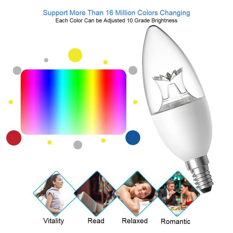 Innovative WiFi Light Bulb Led Lamp E27/E14/B22/E26 Wake-Up Warm Smart Lights Work with Alexa Google Home Christmas Lights