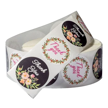 

500 Pcs/Roll Thank You Stickers Seal Labels Sticker Handmade Scrapbooking for Gift Decoration Stationery Sticker High Quality