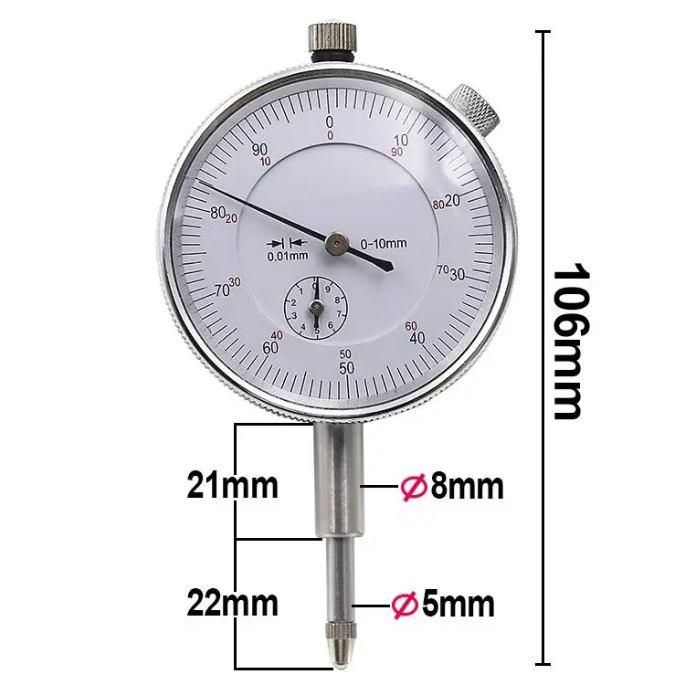 Индикатор циферблата 0-10 мм метр точный 0,01 мм Точность разрешение концентричность тест профессиональный Прецизионный инструмент DT422