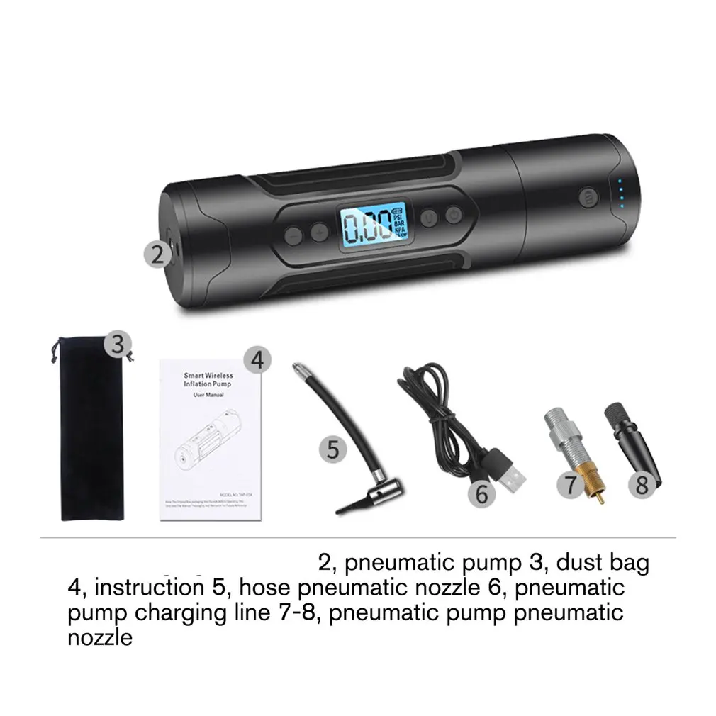 

Smart Wireless Digital LED Car Air Compressor Pump Handheld Auto Bicycle Tire Inflator Electric Air Pump Power Bank