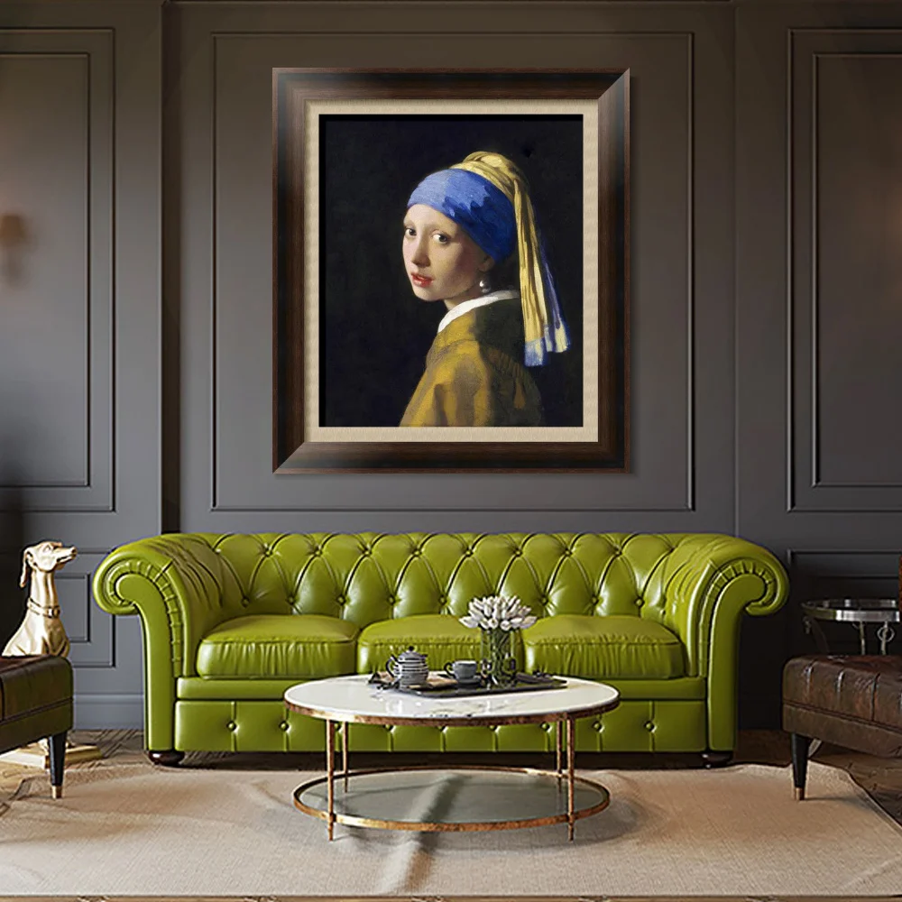 

Girl With A Pearl Earring By Johannes Vermeer Canvas Painting Decorative Wall Art Canvas Poster and Print Picture For Home Decor