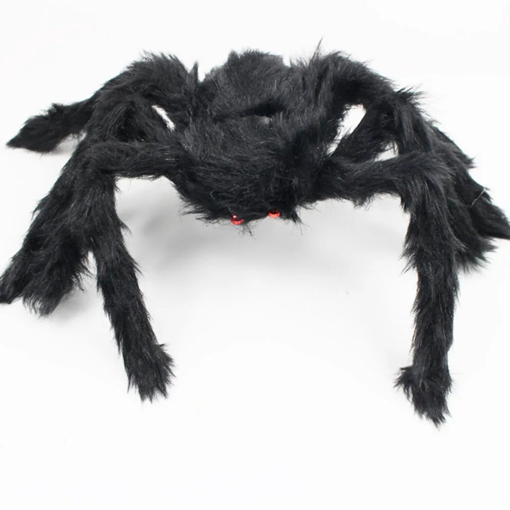 30 см/50 см декор для Хэллоуина, вечеринки, моделирование ужасов, плюшевая игрушка-паук, красные глаза, жуткий паук, реквизит, дропшиппинг