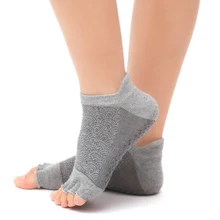 Нескользящие носки для йоги женские нескользящие дышащие спортивные носки для танцев, упражнений, пилатеса, Барре, йоги, хлопковые носки с захватами