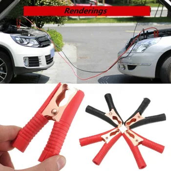 

4 X 75mm 30A Crocodile Alligator Car Van Battery Test Lead Insulated Clips Leads