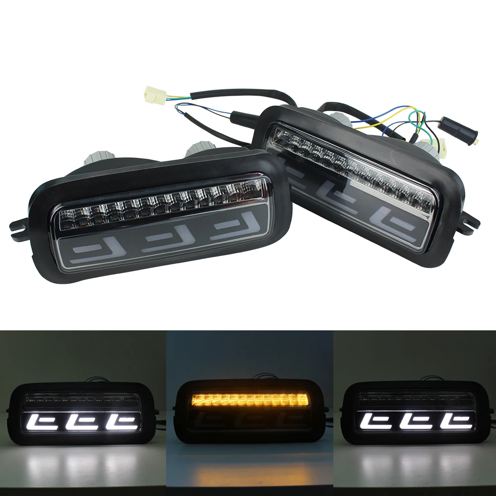 LED DRL lights For Lada Niva 4X4 1995-2019 White Running Amber Turn Signal Function Accessories Car Styling Tuning Relay | Автомобили и