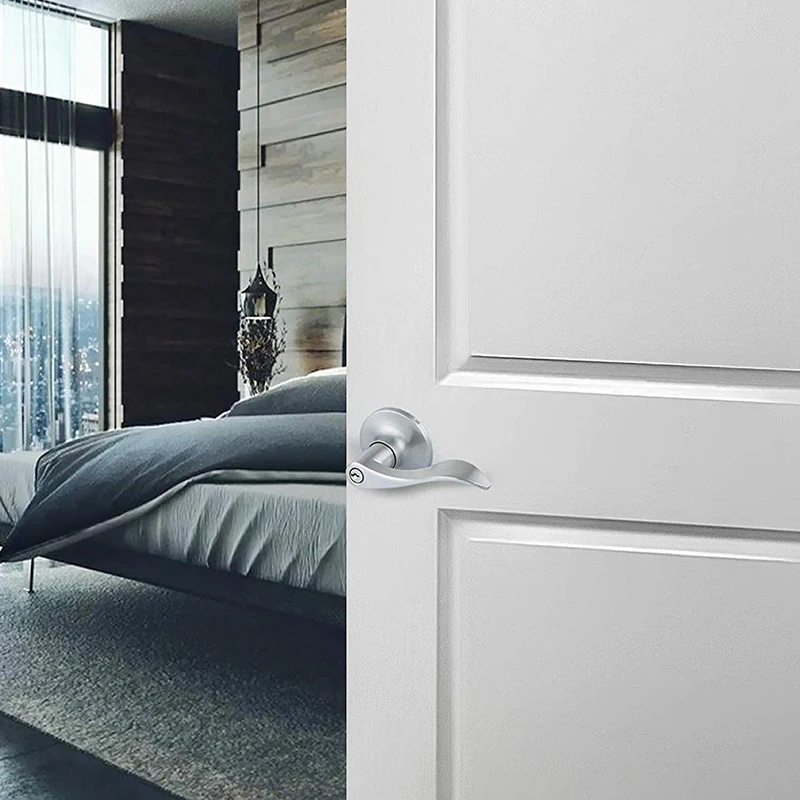

New Stainless Steel Round Door Knobs Rotation Lock Knobset Handle Door Knob With Key For Bedrooms Living Rooms Bathrooms