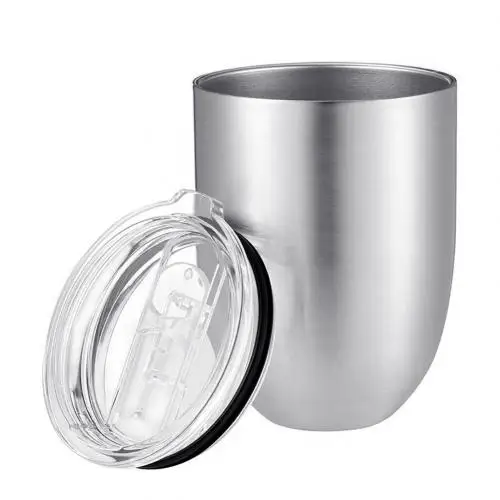 New Arrival 10oz Outdoor Picnic Camping Stainless Steel Stemless Unbreakable Wine Glasses - Цвет: Silver