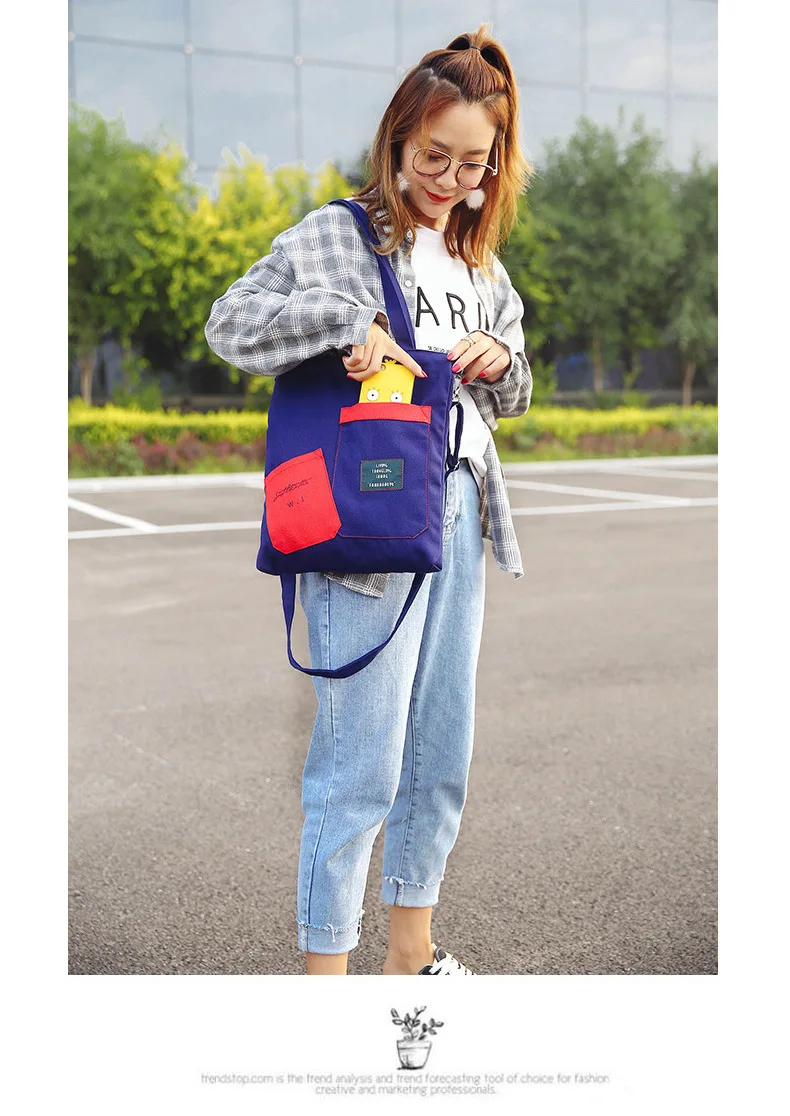 Wholesale Origional New Style Solid Color Deconstructable Strap Canvas Single-shoulder Crossbody Bag Students Canvas Diagonal Pa