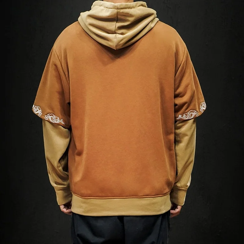 Тонкие толстовки с вышивкой китайских журавлей, пуловер, толстовки с капюшоном, осень, Харадзюку, хип-хоп, Повседневная Уличная одежда, топы FF2323