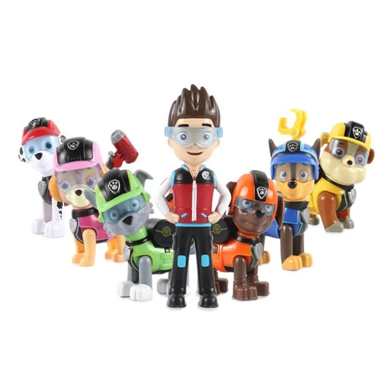 Cena Hot 7 sztuk zestaw Paw Patrol pies szczeniak Anime rysunek Skate Canine model postaci zabawki na prezenty dla dzieci