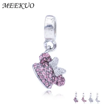 

Dropshipping Mockey Crown Charms Beads Fit Original Pandora Couple Bracelet Princess Love Beads DIY Jewelry