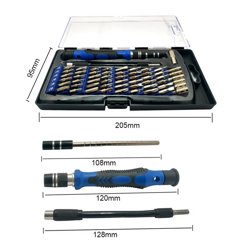 58 in 1 Precision Screwdriver Set with 54 Driver Kits Flexible Shaft for for Fixing Computer/Smart phone/Laptops New