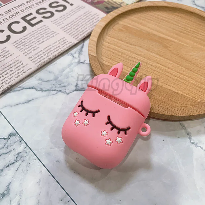 Pinkunicorn Забавный мультяшный чехол для Apple Airpods 3D защитный чехол милый Bluetooth чехол для наушников Модный мягкий силиконовый чехол s Чехол для гарнитуры - Цвет: Pinkunicorn