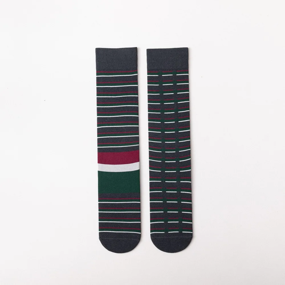 blackgreen DOIAESKV, Хлопковые женские носки, модные, Осенние, зимние, длинные, до колена, AB, асимметричные носки, счастливые носки, новинка, уличная одежда, носки - Цвет: blackgreen