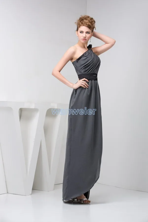 Дизайн Горячая vestido de festa Индивидуальный размер/цвет Пышное Платье на Одно Плечо размера плюс платье подружки невесты