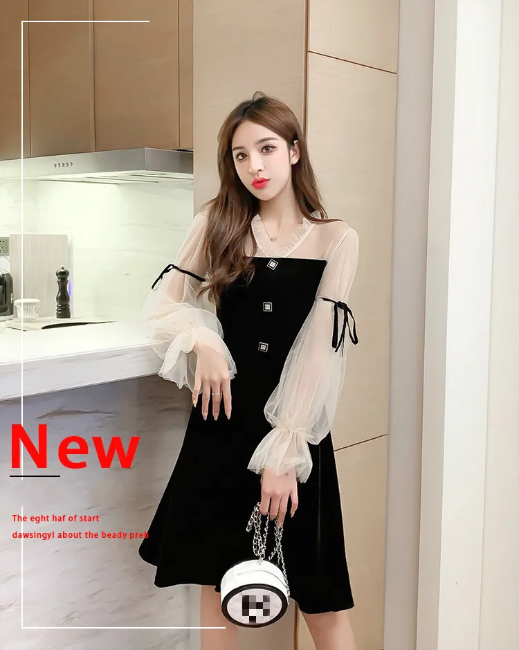 korean velvet dress