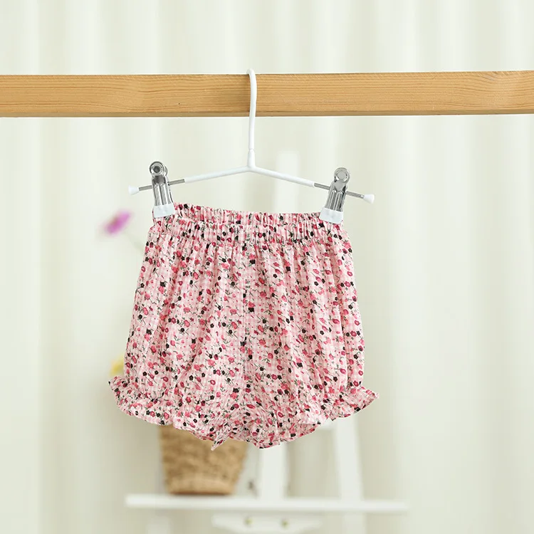 Idea2017 новые стильные шорты для маленьких девочек летние хлопковые штаны с цветочным принтом модные 9955