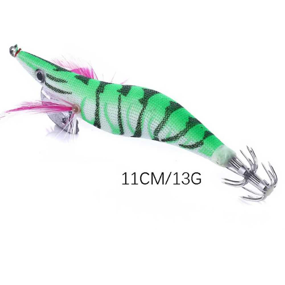 5PCS 13g/11cm Luminous Squid Jig Fishing Wood Shrimp Lure Squid Cuttlefish Jigs Lures Spinner Bait Wood Shrimp with 3# Hook 5PCS 13g/11cm Luminous Squid Jig Fishing Wood Shrimp Lure Squid Cuttlefish Jigs Lures Spinner Bait Wood Shrimp with 3# Hook