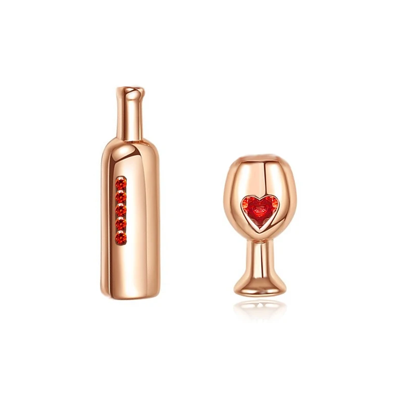 Ожерелье с кулоном и серьги-гвоздики для женщин Love Wine, Модный ювелирный набор с кубическим цирконием, уникальный дизайн, ювелирные изделия, подарки