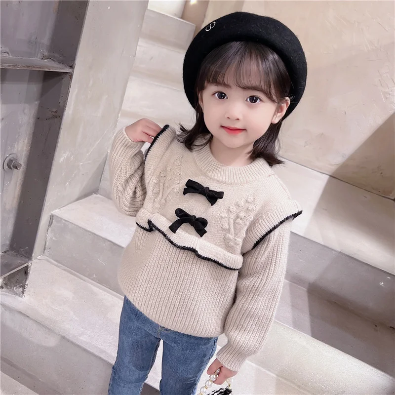 

Girls Boys Sweater Kids Coat Outwear 2022 Stylish Plus Velvet Thicken Warm Spring Autumn Knitting Wool Cotton Vetement Enfant C