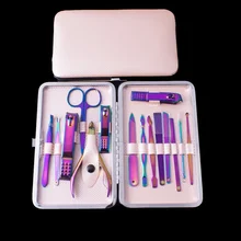 15Pcs/Set Stainless Steel Pedicure Professional Nail Clipper Cuticle Eagle Hook Tweezers Manicure Beauty Tools Kit