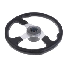 340 мм алюминиевый сплав 3 спица 3/4 ''лодка рулевое колесо морская яхта понтонная лодка колесо и мягкая ручка, Центральная крышка