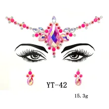 

1pc Acrylic Rhinestone Face Sticker Shiny Fashion Diamond Eye Sticker Women Party Nightclub Decorative Body Rhinestone Sticker