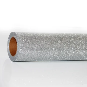 

SUNICE 0.5x3m Silver Glitter Heat Transfer Film For Clothing Iron-on Heat Transfer Printing Films Plotter T-shirt Heat Press