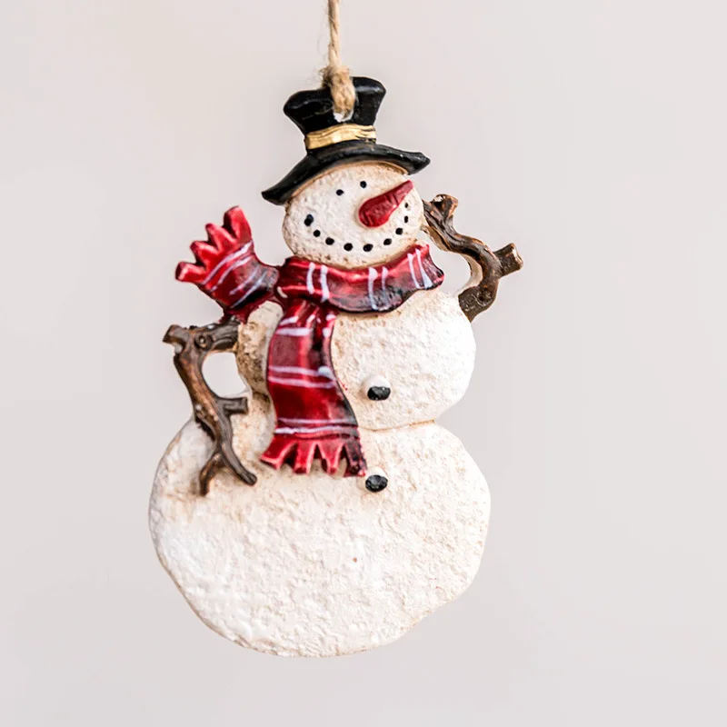 Снеговик, Санта Клаус, ангел, Рождественская елка, украшения, подвесные Подвески, железные поделки, новогодний, Рождественский Декор, для дома, вечерние украшения, 62601 - Цвет: 2PD-62598-6
